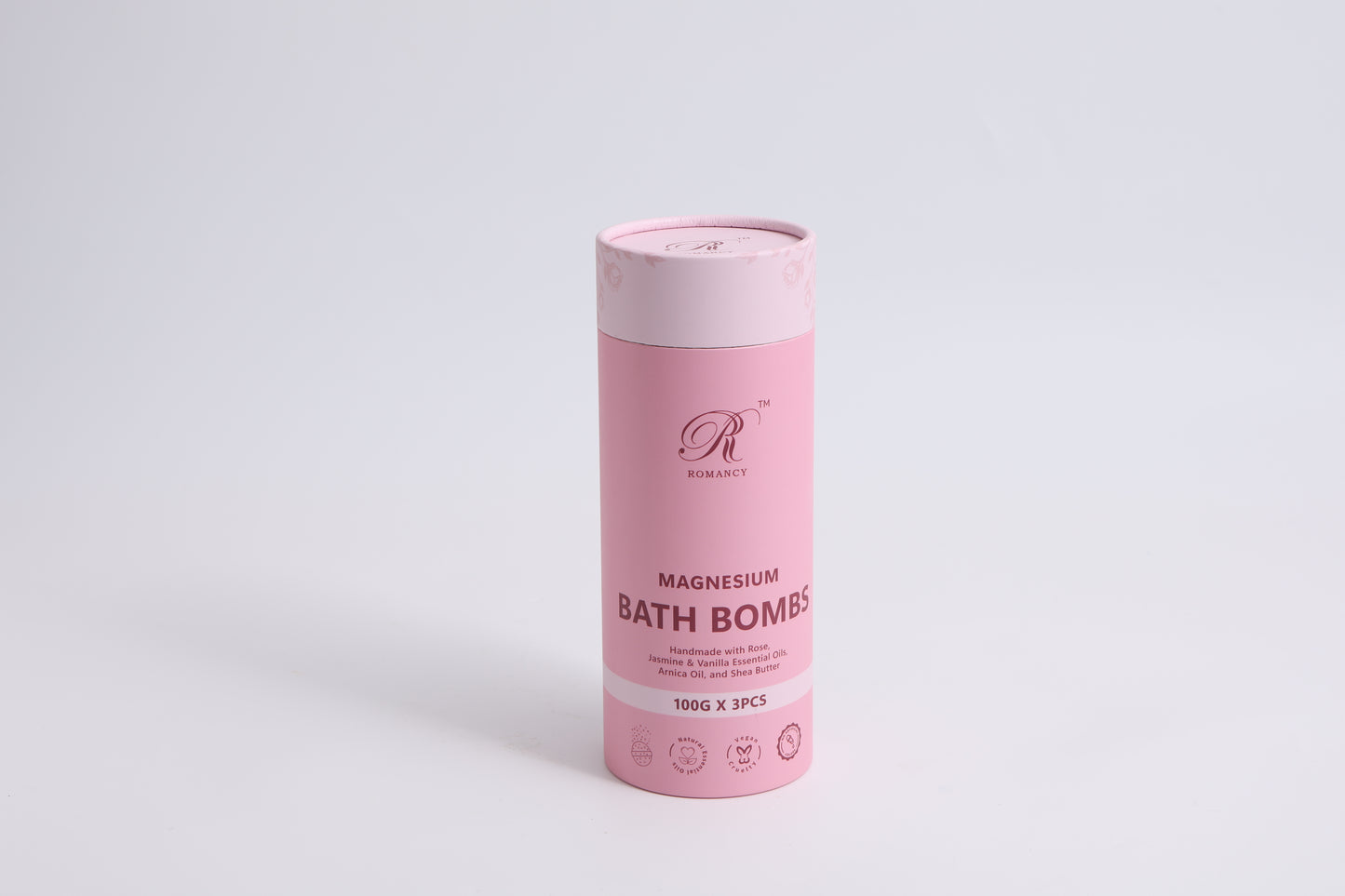Romancy Magnesium Bath Bombs Rose 3 Pack – Rose, Jasmine & Vanilla Bath Bombs for Relaxation, Stress Relief & Self Care Spa Gifts for Women and Men