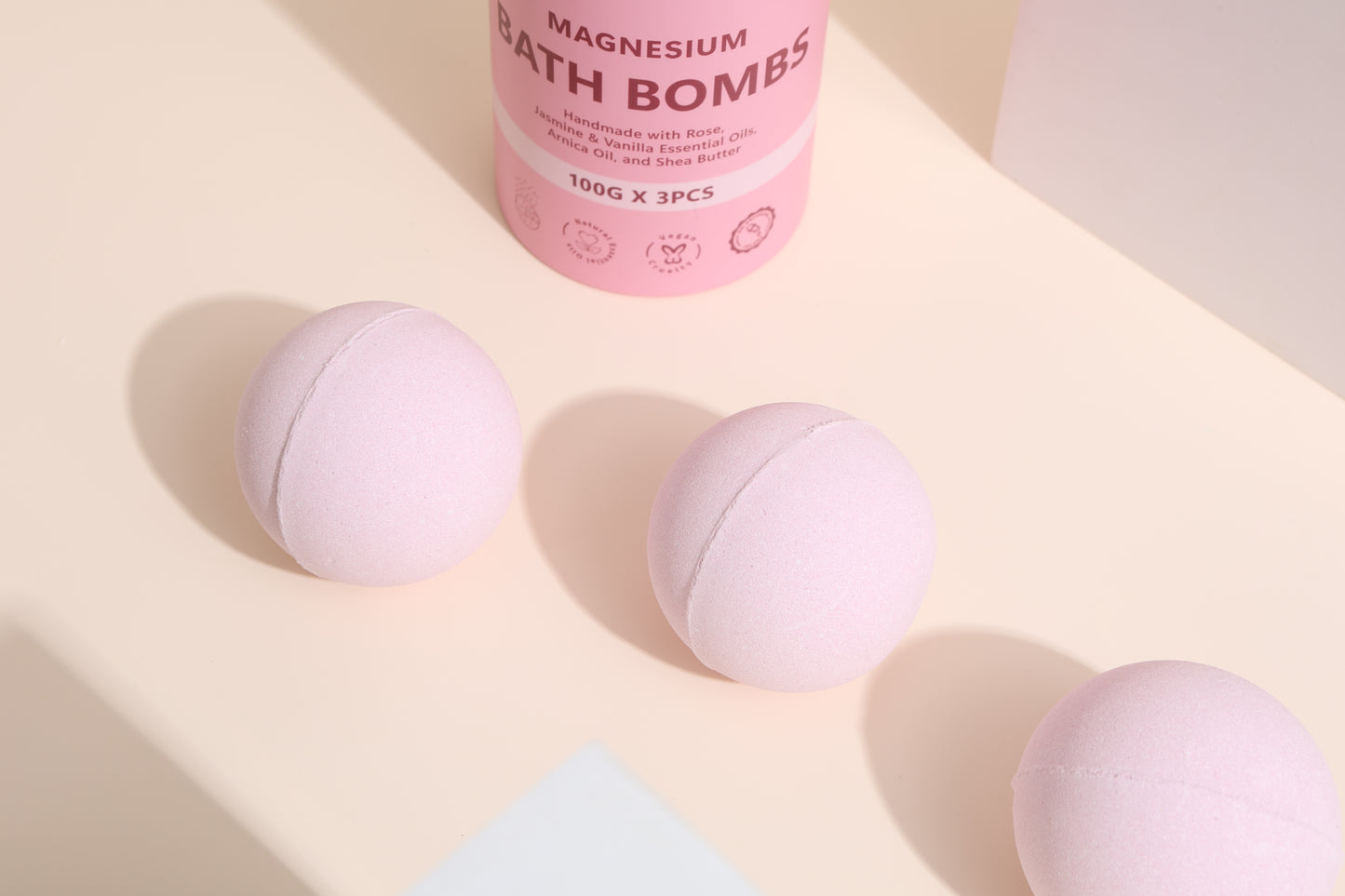 Romancy Magnesium Bath Bombs Rose 3 Pack – Rose, Jasmine & Vanilla Bath Bombs for Relaxation, Stress Relief & Self Care Spa Gifts for Women and Men